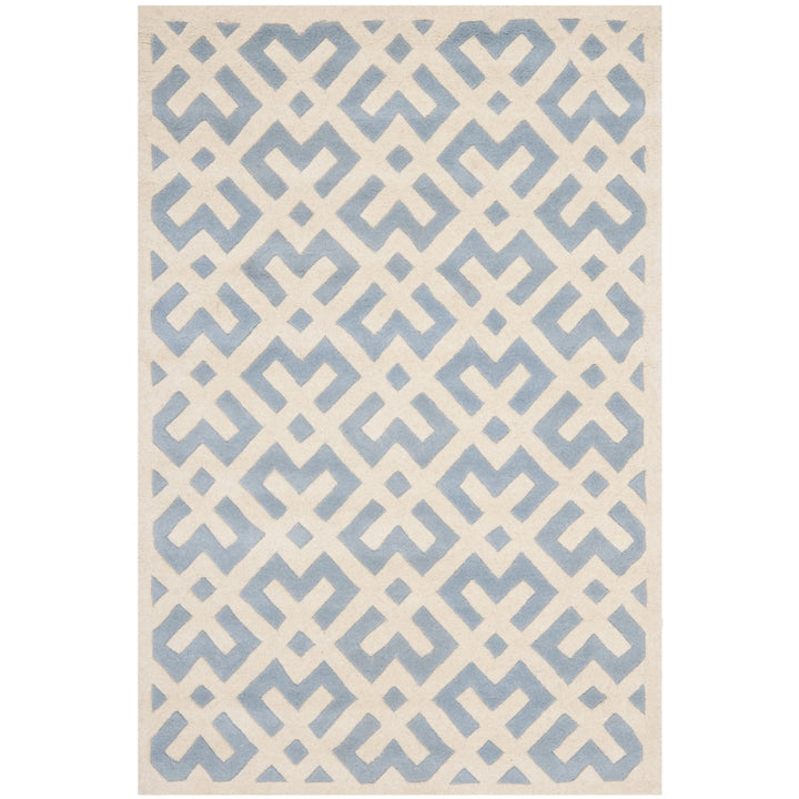 SAFAVIEH Chatham CHT719B Handmade Blue / Ivory Rug Image 5