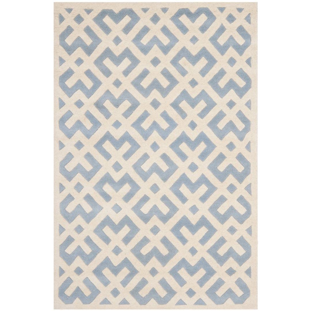 SAFAVIEH Chatham CHT719B Handmade Blue / Ivory Rug Image 1