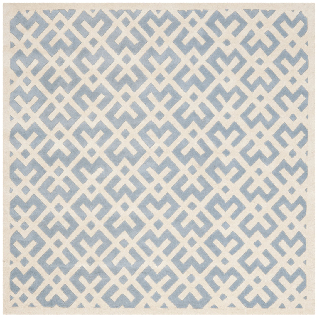 SAFAVIEH Chatham CHT719B Handmade Blue / Ivory Rug Image 7