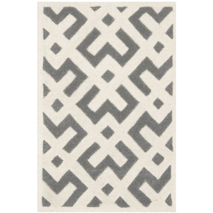 SAFAVIEH Chatham CHT719D Handmade Dark Grey / Ivory Rug Image 1