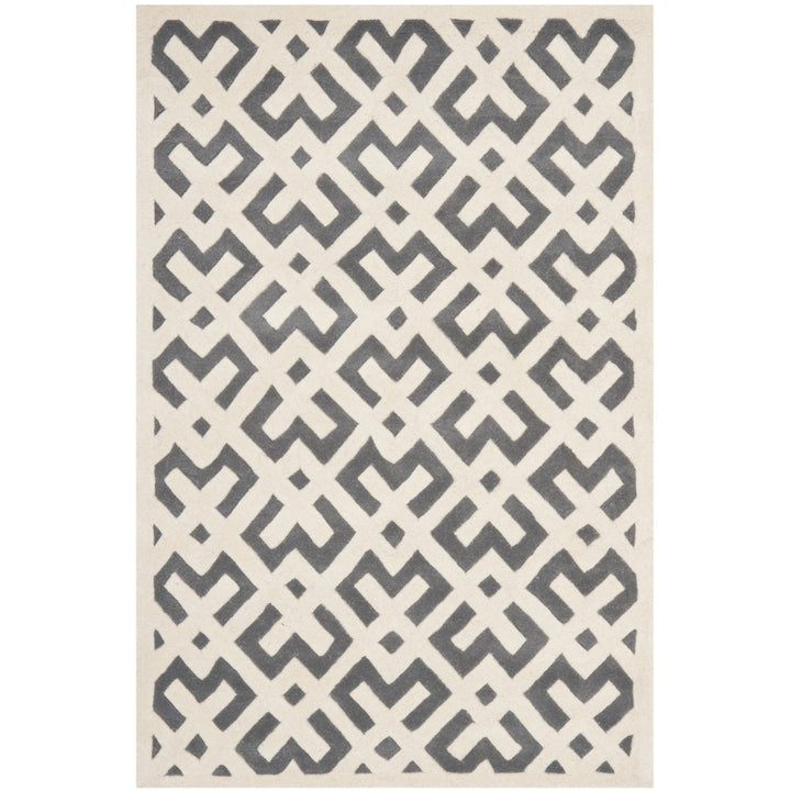 SAFAVIEH Chatham CHT719D Handmade Dark Grey / Ivory Rug Image 4