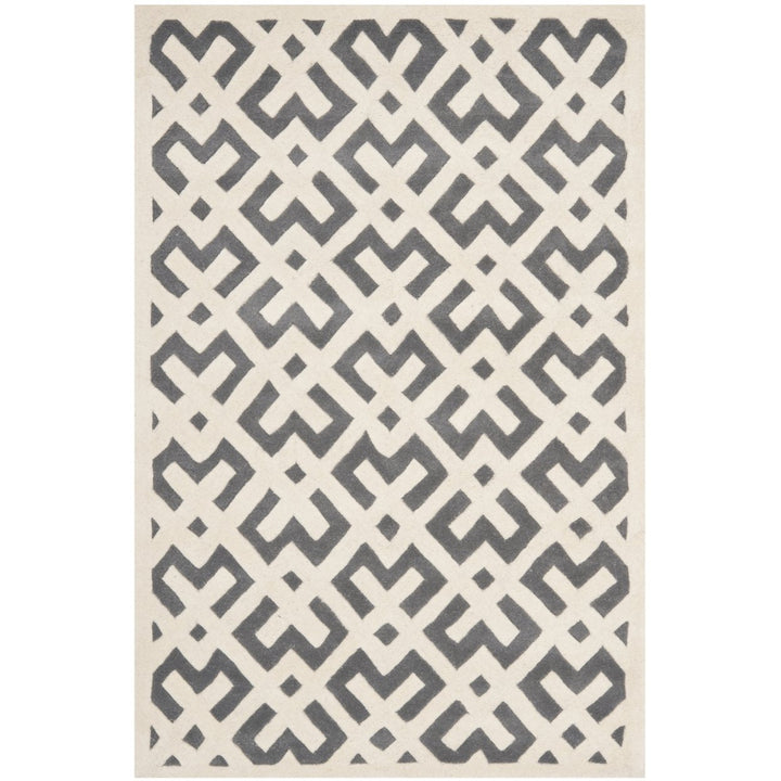 SAFAVIEH Chatham CHT719D Handmade Dark Grey / Ivory Rug Image 1