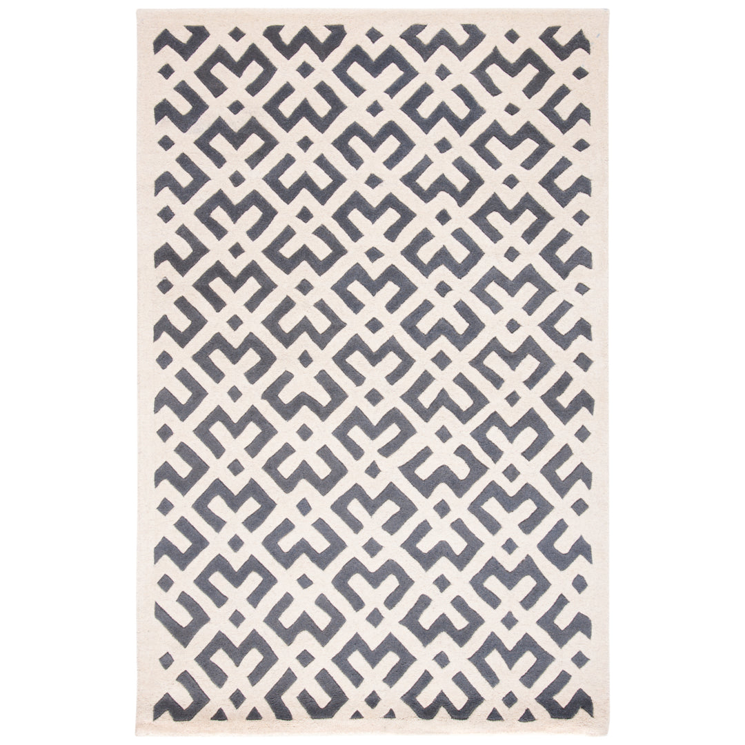 SAFAVIEH Chatham CHT719D Handmade Dark Grey / Ivory Rug Image 5