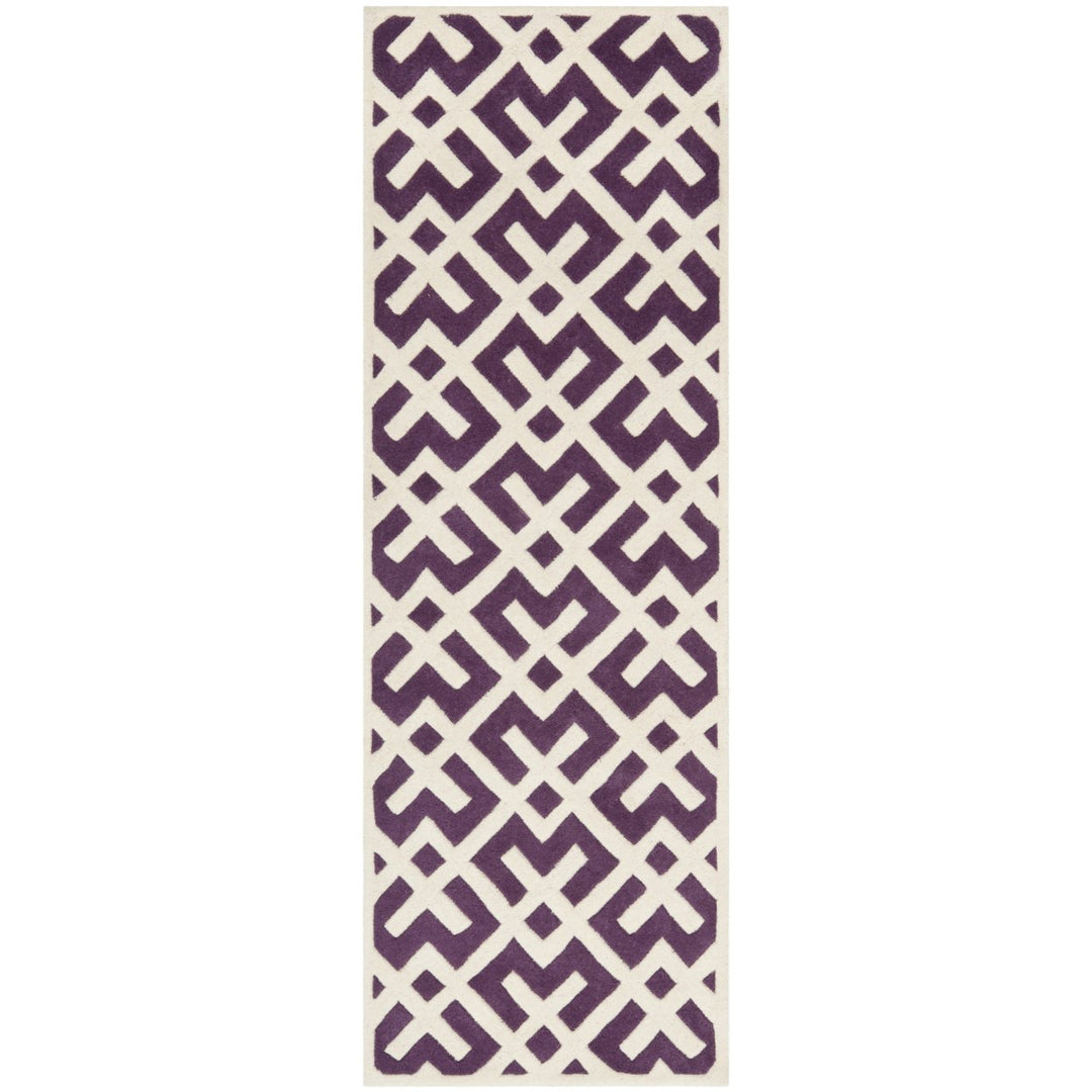 SAFAVIEH Chatham CHT719F Handmade Purple / Ivory Rug Image 1