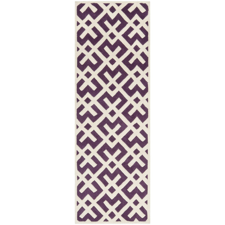 SAFAVIEH Chatham CHT719F Handmade Purple / Ivory Rug Image 1