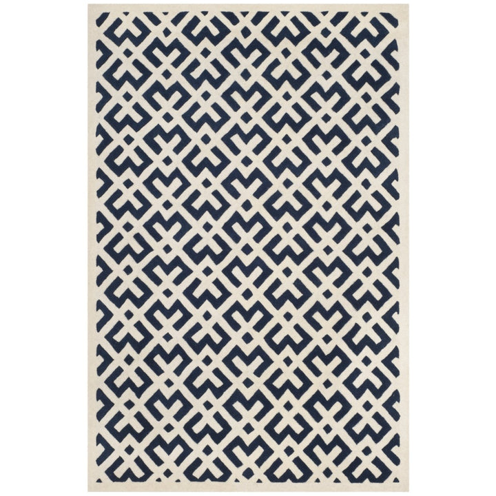 SAFAVIEH Chatham CHT719C Handmade Dark Blue / Ivory Rug Image 1