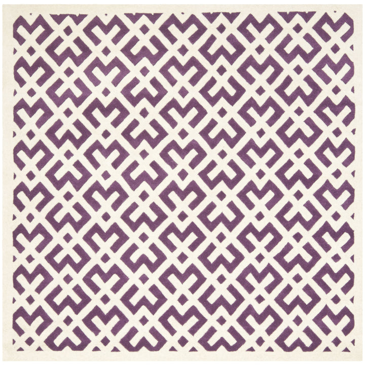 SAFAVIEH Chatham CHT719F Handmade Purple / Ivory Rug Image 6