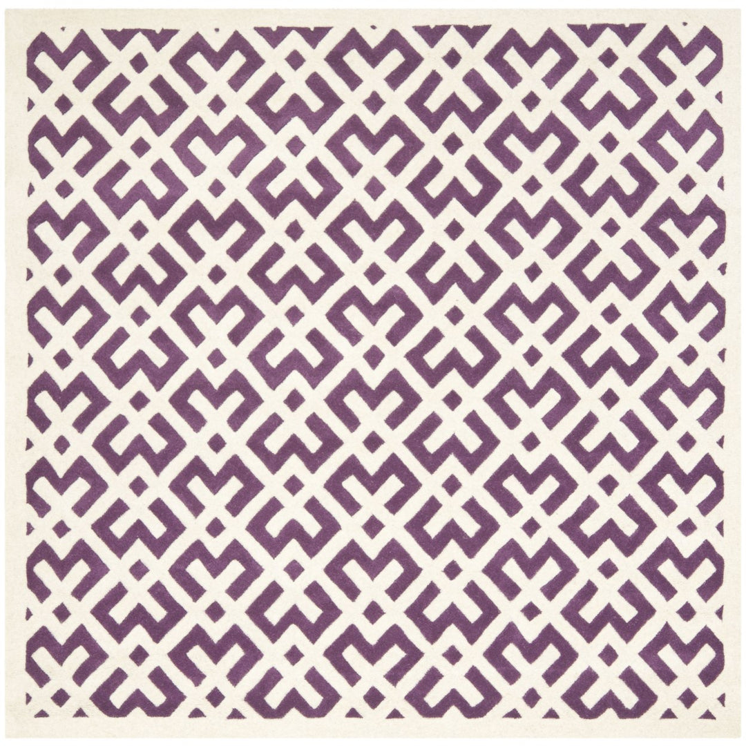 SAFAVIEH Chatham CHT719F Handmade Purple / Ivory Rug Image 1