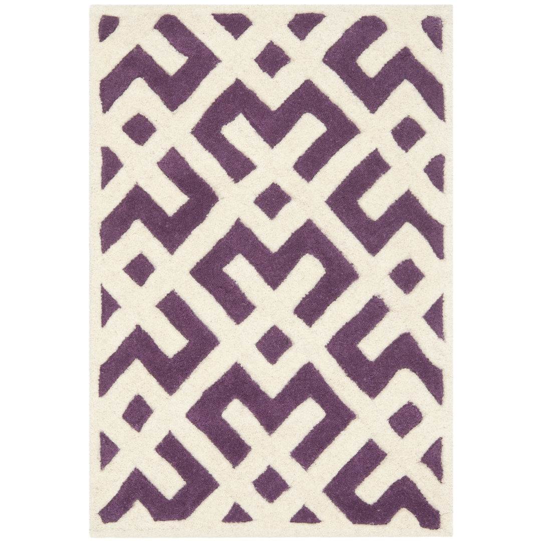 SAFAVIEH Chatham CHT719F Handmade Purple / Ivory Rug Image 8