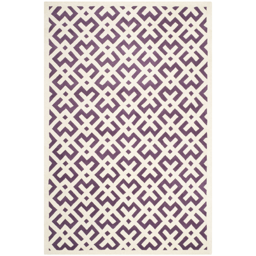 SAFAVIEH Chatham CHT719F Handmade Purple / Ivory Rug Image 9