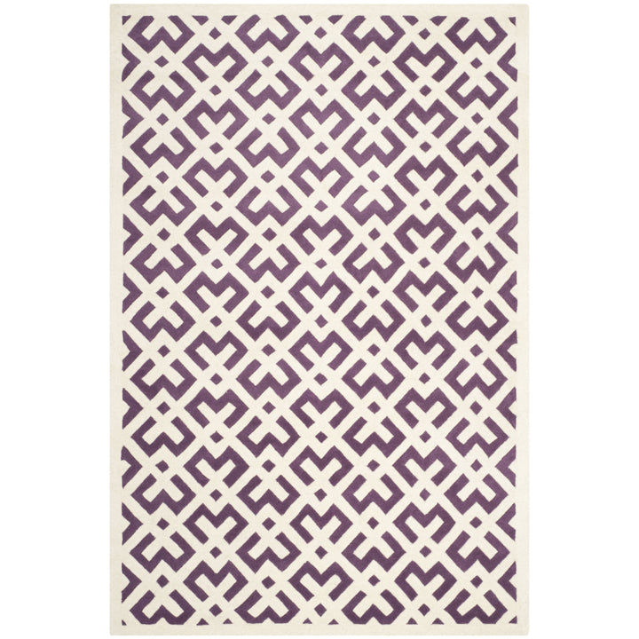 SAFAVIEH Chatham CHT719F Handmade Purple / Ivory Rug Image 9