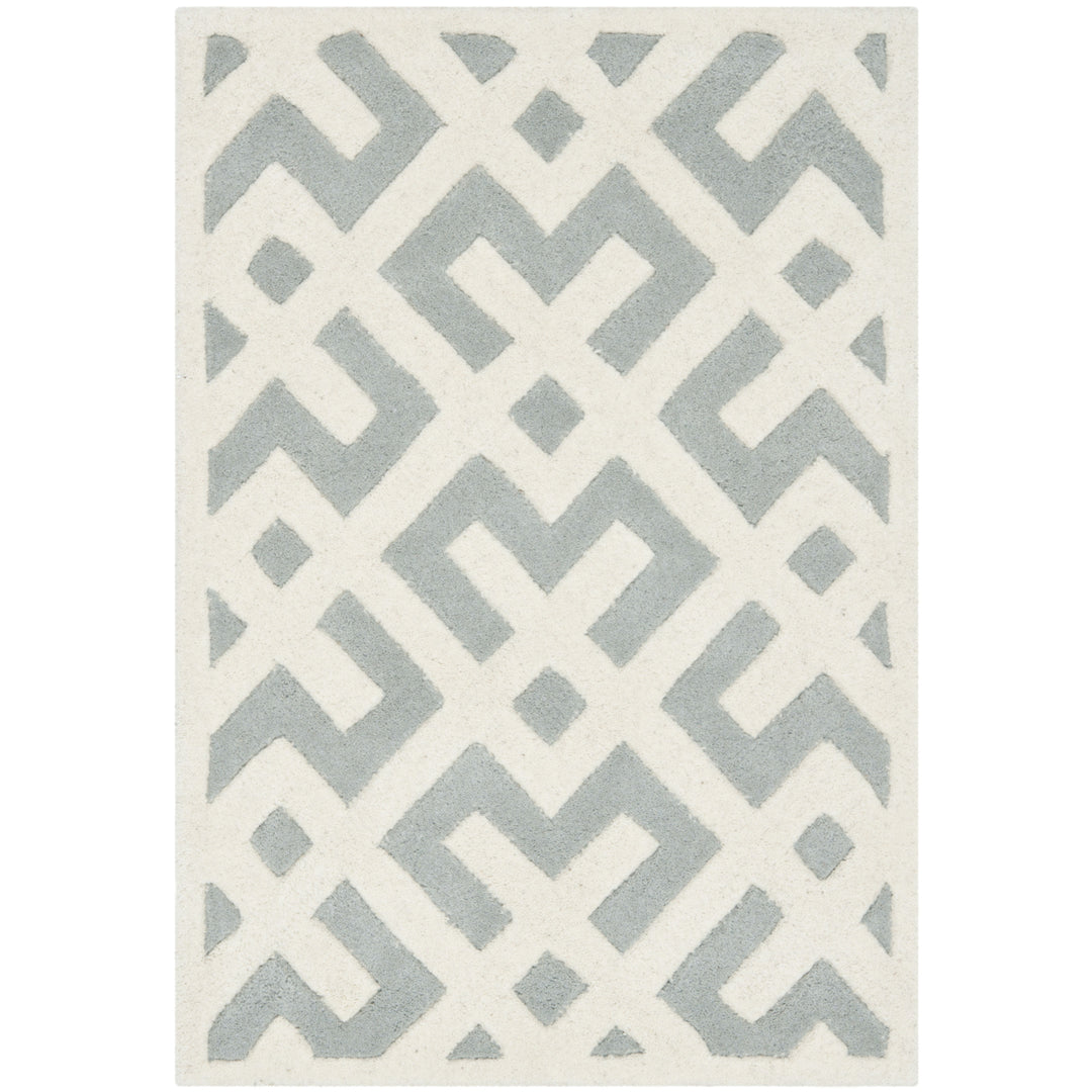 SAFAVIEH Chatham CHT719E Handmade Grey / Ivory Rug Image 8