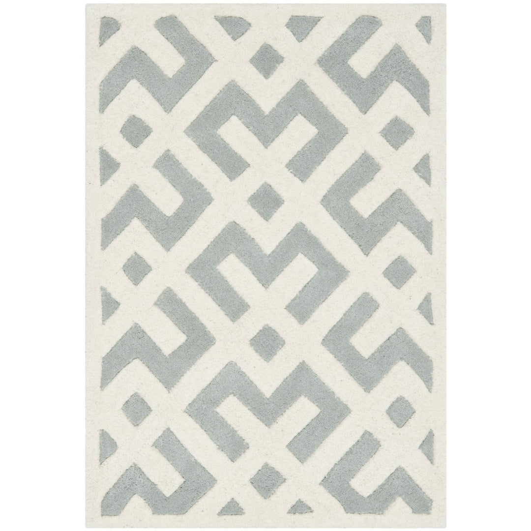 SAFAVIEH Chatham CHT719E Handmade Grey / Ivory Rug Image 1