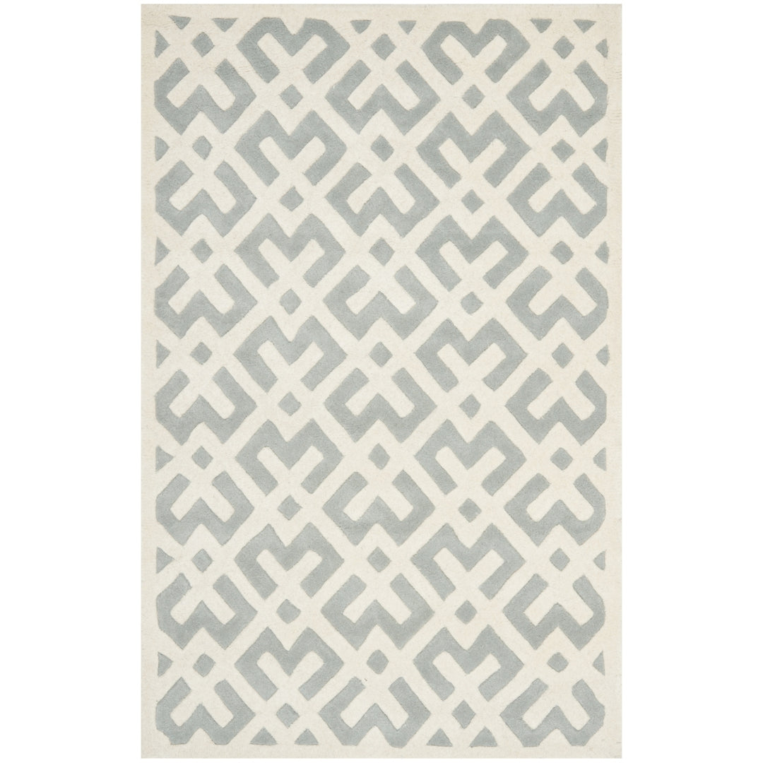 SAFAVIEH Chatham CHT719E Handmade Grey / Ivory Rug Image 9