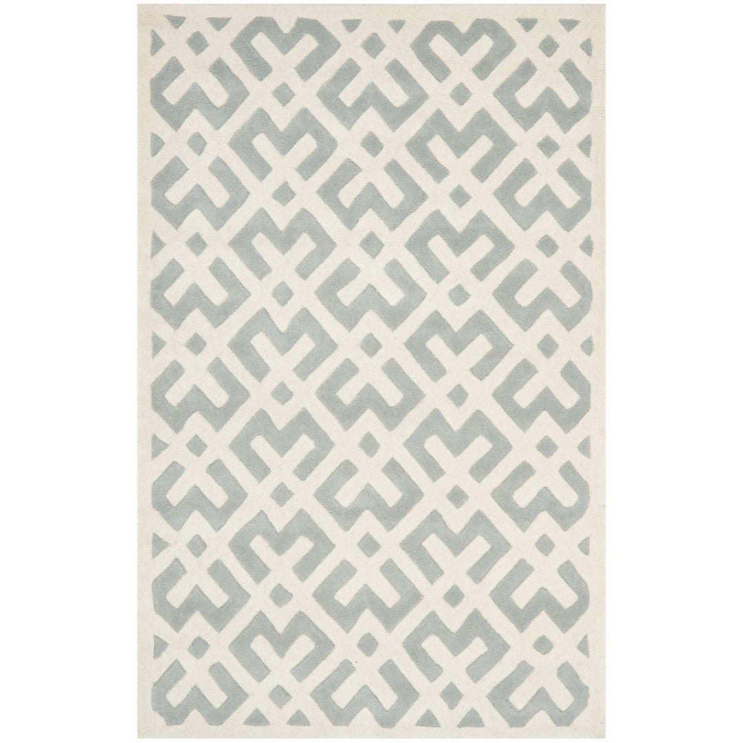 SAFAVIEH Chatham CHT719E Handmade Grey / Ivory Rug Image 1