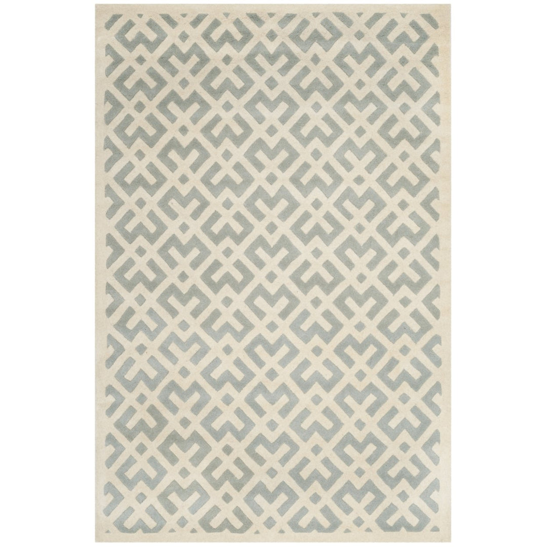 SAFAVIEH Chatham CHT719E Handmade Grey / Ivory Rug Image 10