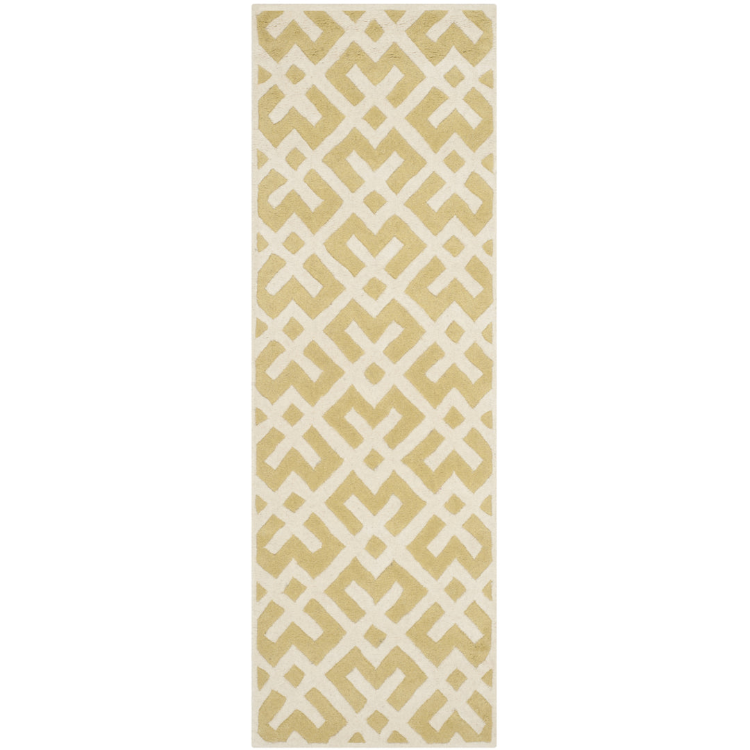 SAFAVIEH Chatham CHT719L Handmade Light Gold / Ivory Rug Image 4