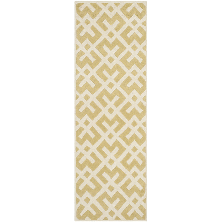 SAFAVIEH Chatham CHT719L Handmade Light Gold / Ivory Rug Image 4