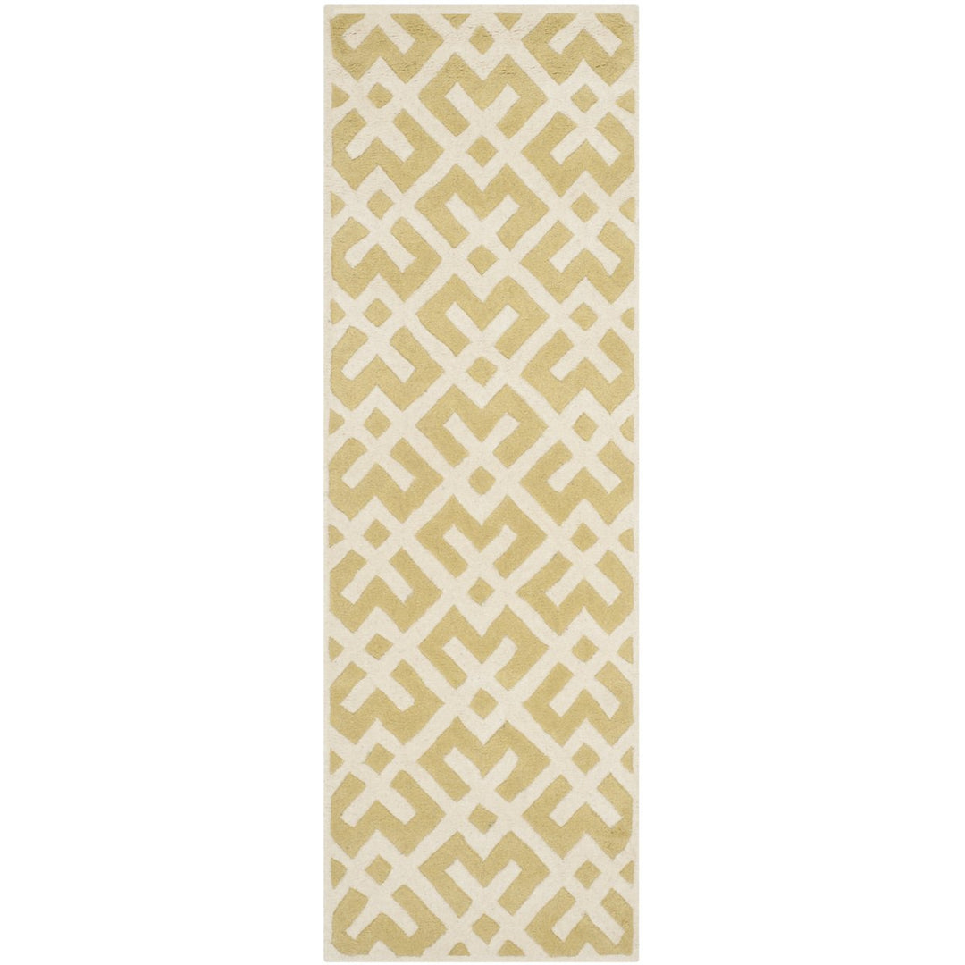 SAFAVIEH Chatham CHT719L Handmade Light Gold / Ivory Rug Image 1