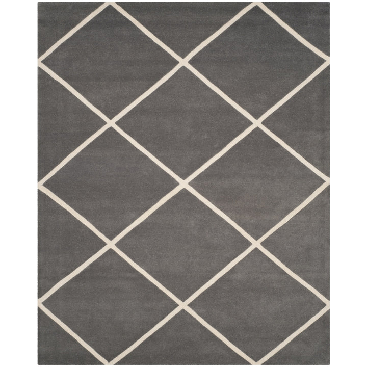 SAFAVIEH Chatham CHT720D Handmade Dark Grey / Ivory Rug Image 1