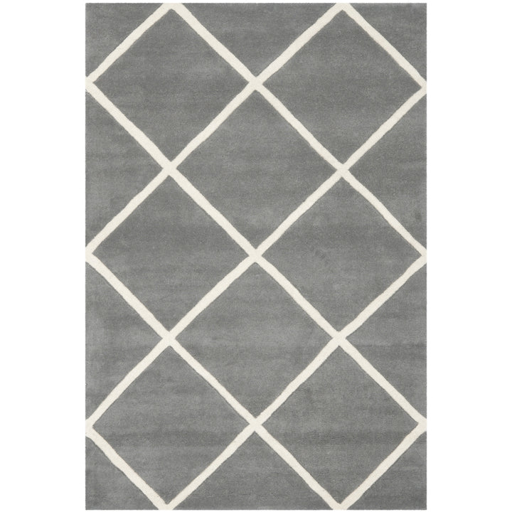 SAFAVIEH Chatham CHT720D Handmade Dark Grey / Ivory Rug Image 3