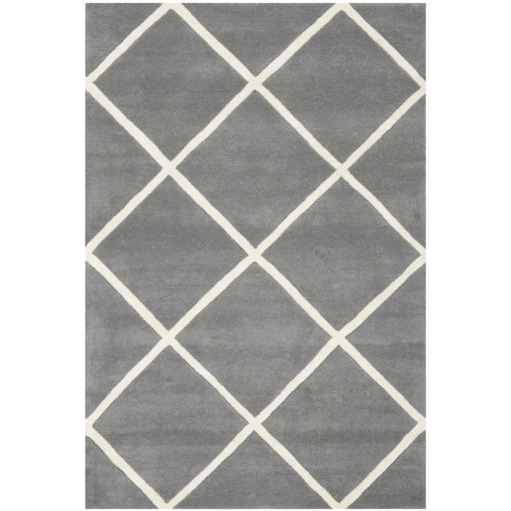 SAFAVIEH Chatham CHT720D Handmade Dark Grey / Ivory Rug Image 1