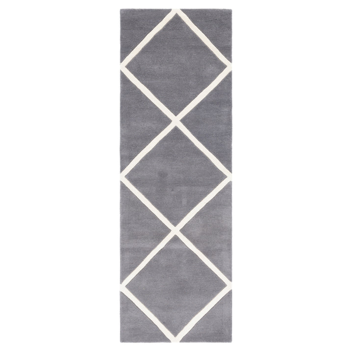 SAFAVIEH Chatham CHT720D Handmade Dark Grey / Ivory Rug Image 4