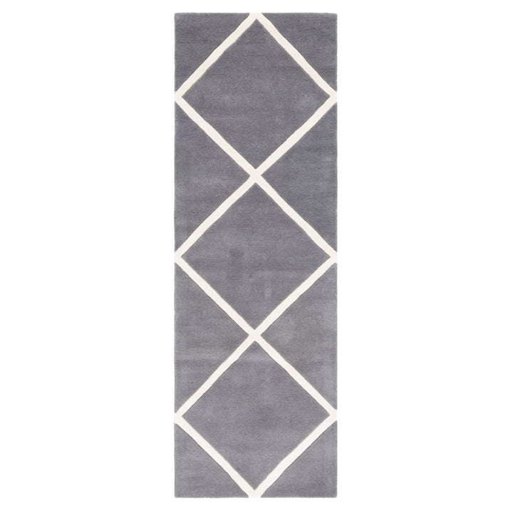 SAFAVIEH Chatham CHT720D Handmade Dark Grey / Ivory Rug Image 1