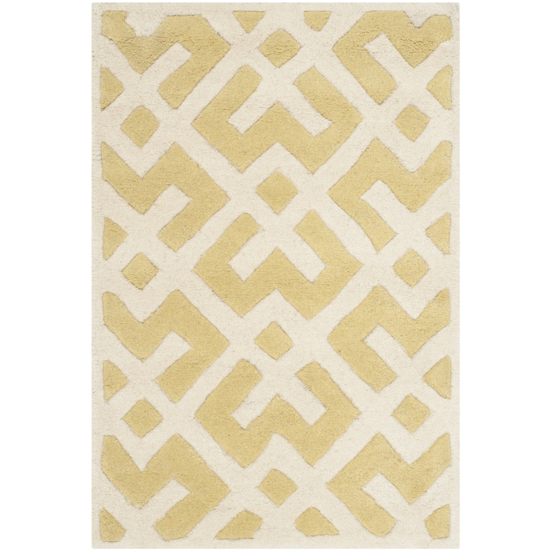 SAFAVIEH Chatham CHT719L Handmade Light Gold / Ivory Rug Image 7