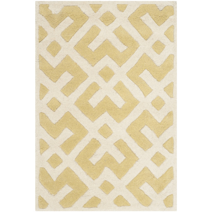 SAFAVIEH Chatham CHT719L Handmade Light Gold / Ivory Rug Image 7