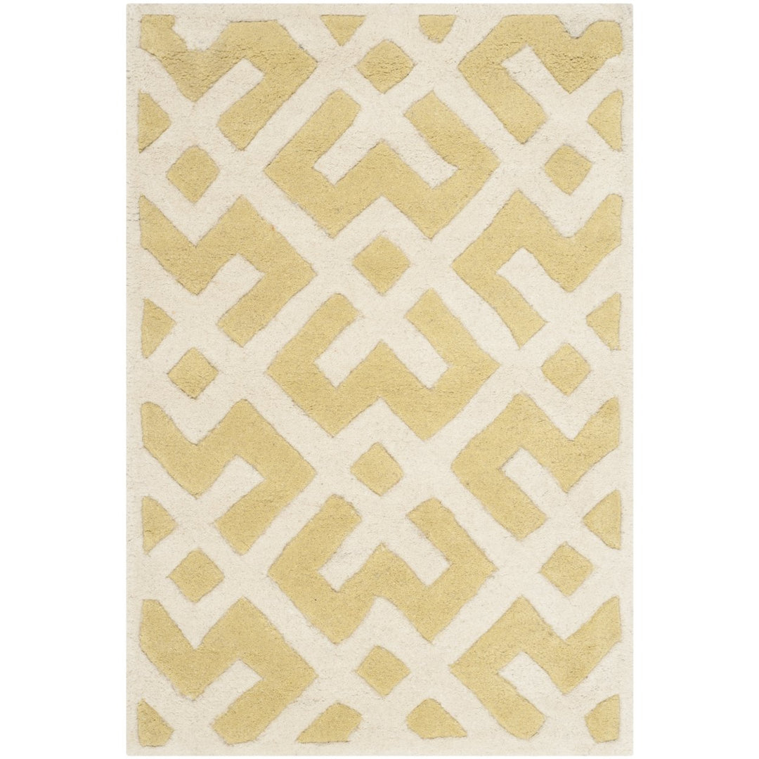 SAFAVIEH Chatham CHT719L Handmade Light Gold / Ivory Rug Image 1