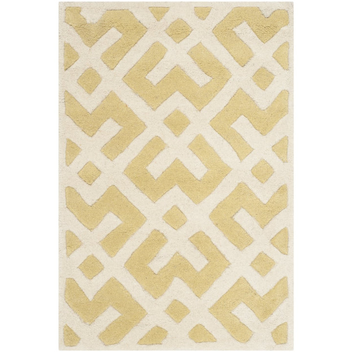 SAFAVIEH Chatham CHT719L Handmade Light Gold / Ivory Rug Image 1