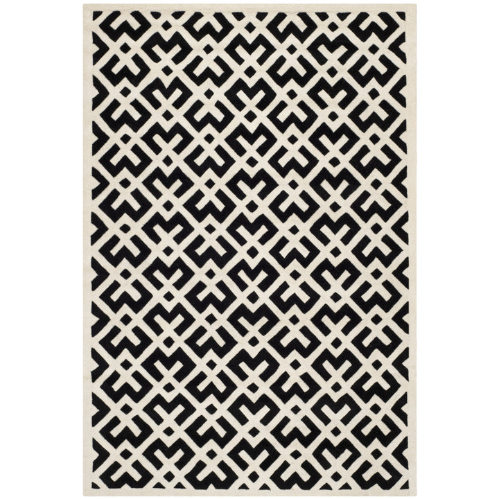 SAFAVIEH Chatham CHT719K Handmade Black / Ivory Rug Image 10