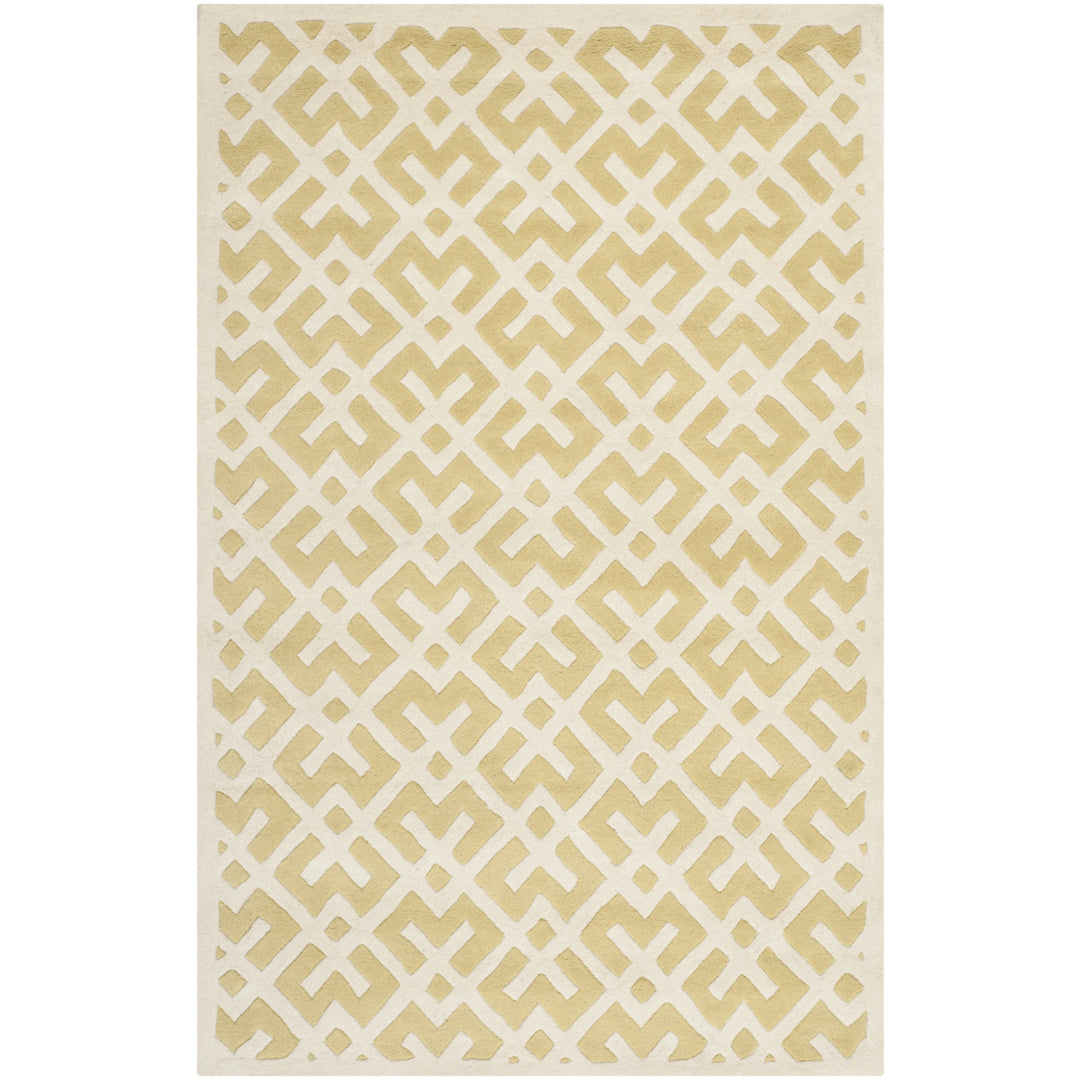 SAFAVIEH Chatham CHT719L Handmade Light Gold / Ivory Rug Image 8