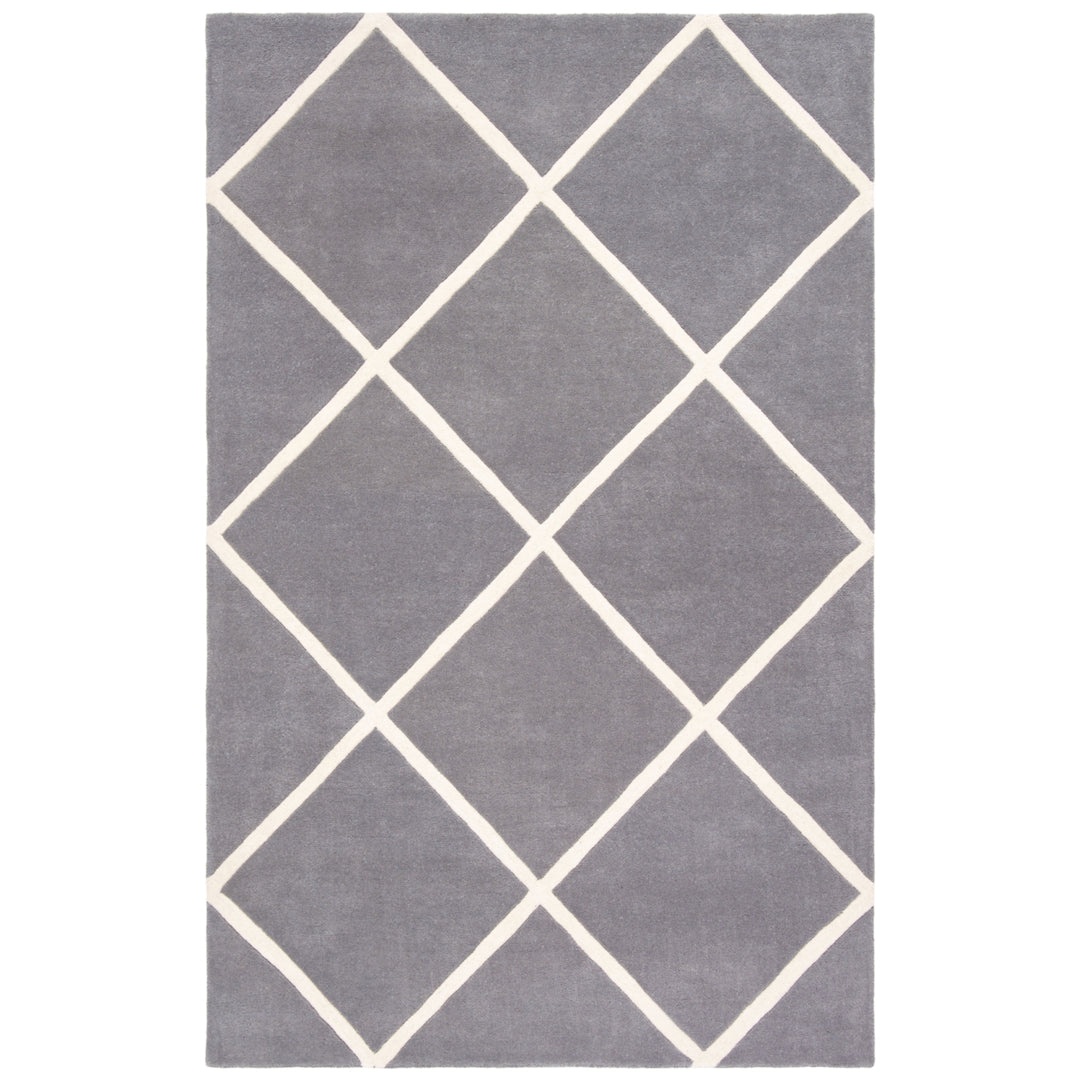 SAFAVIEH Chatham CHT720D Handmade Dark Grey / Ivory Rug Image 5