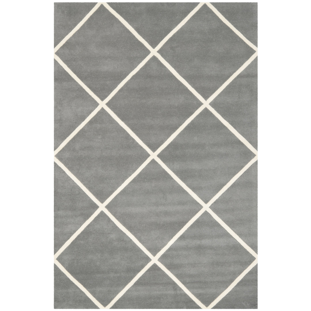 SAFAVIEH Chatham CHT720D Handmade Dark Grey / Ivory Rug Image 6