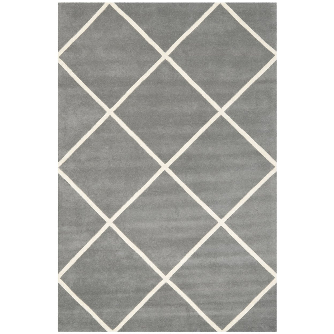 SAFAVIEH Chatham CHT720D Handmade Dark Grey / Ivory Rug Image 1