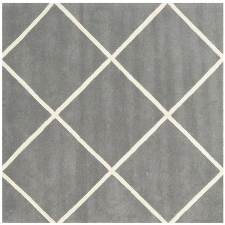 SAFAVIEH Chatham CHT720D Handmade Dark Grey / Ivory Rug Image 8