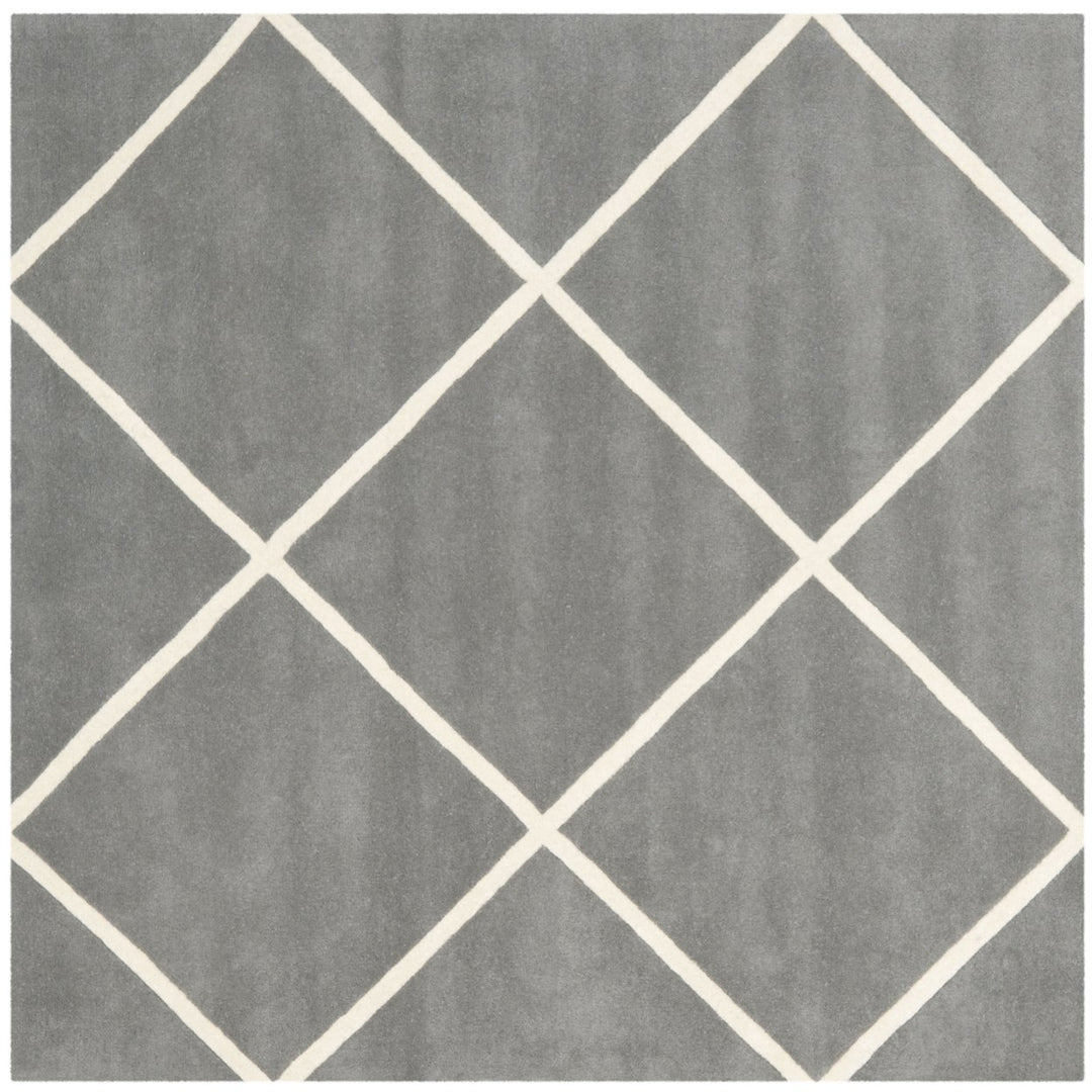 SAFAVIEH Chatham CHT720D Handmade Dark Grey / Ivory Rug Image 1