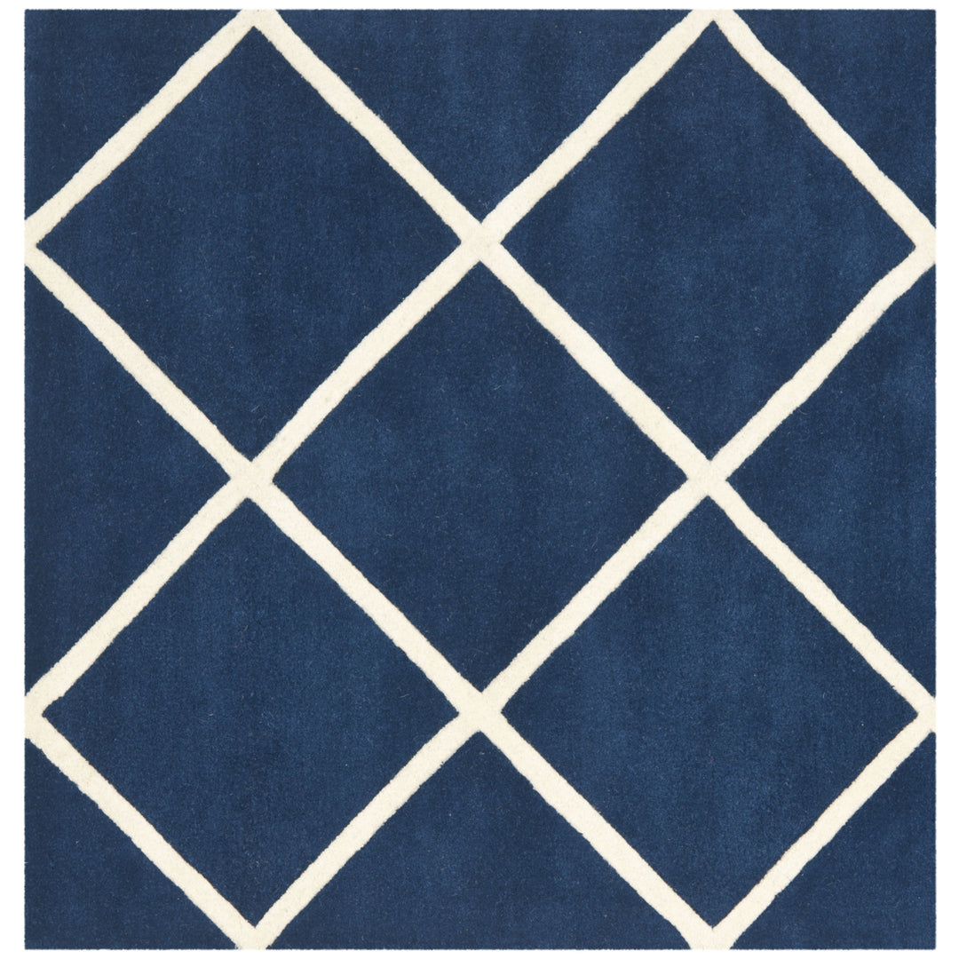 SAFAVIEH Chatham CHT720C Handmade Dark Blue / Ivory Rug Image 6