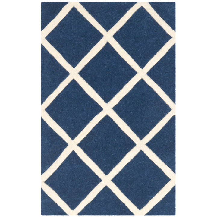 SAFAVIEH Chatham CHT720C Handmade Dark Blue / Ivory Rug Image 8