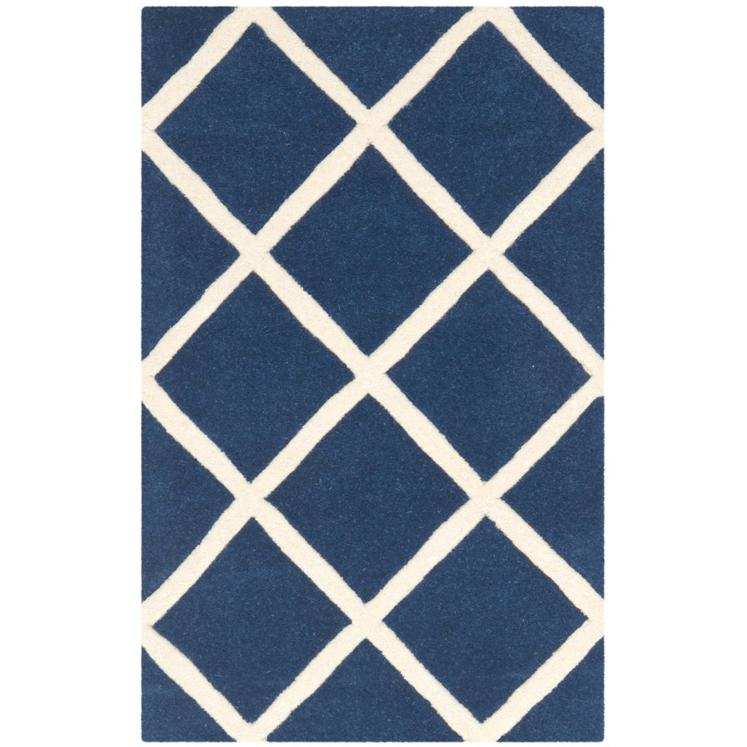 SAFAVIEH Chatham CHT720C Handmade Dark Blue / Ivory Rug Image 1