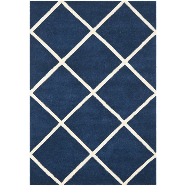 SAFAVIEH Chatham CHT720C Handmade Dark Blue / Ivory Rug Image 9