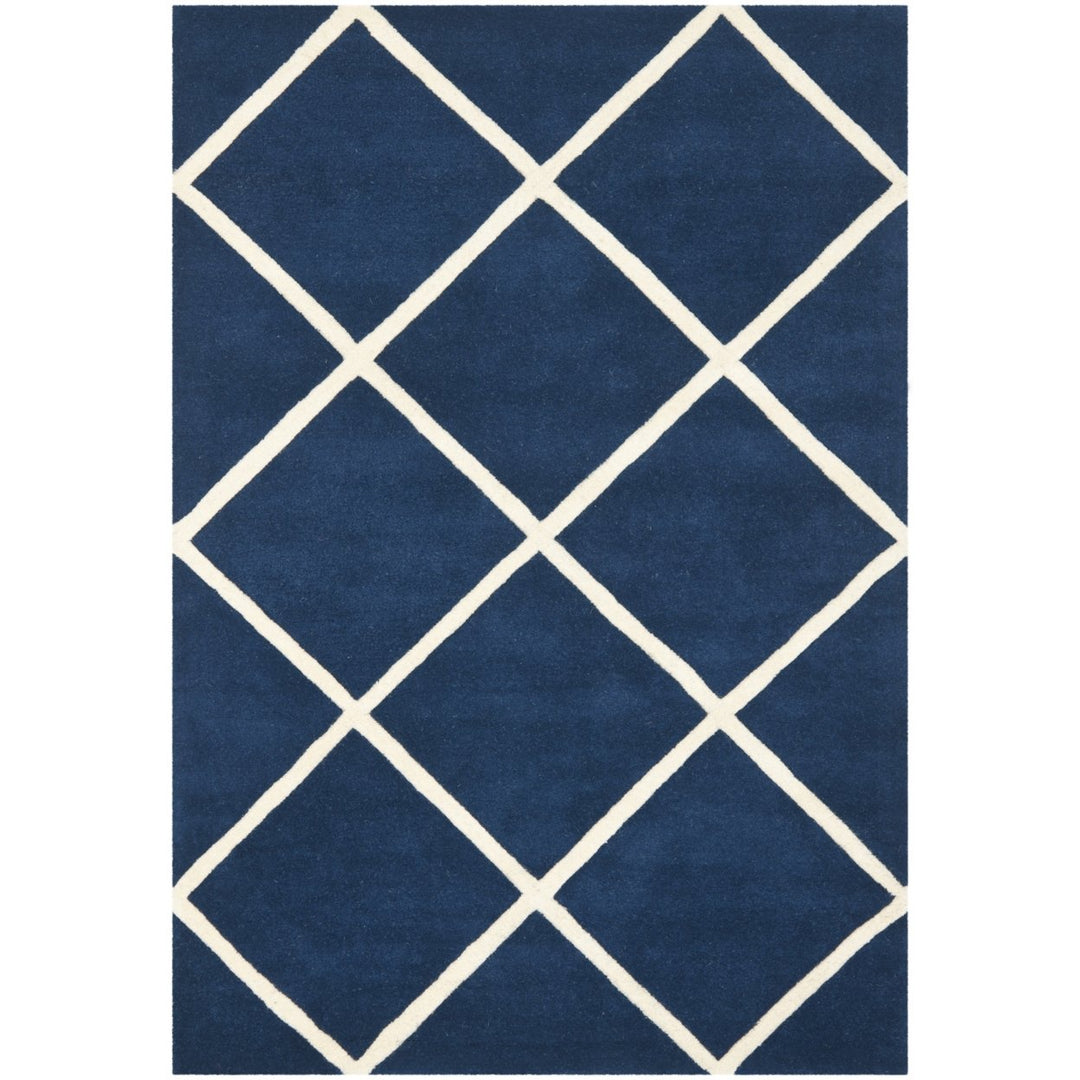 SAFAVIEH Chatham CHT720C Handmade Dark Blue / Ivory Rug Image 1