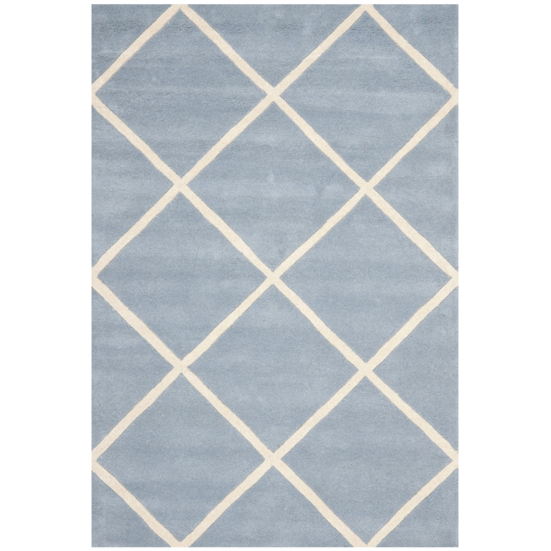 SAFAVIEH Chatham CHT720B Handmade Blue / Ivory Rug Image 9