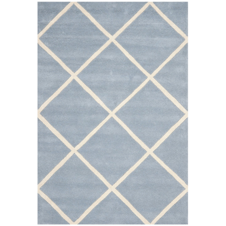 SAFAVIEH Chatham CHT720B Handmade Blue / Ivory Rug Image 9