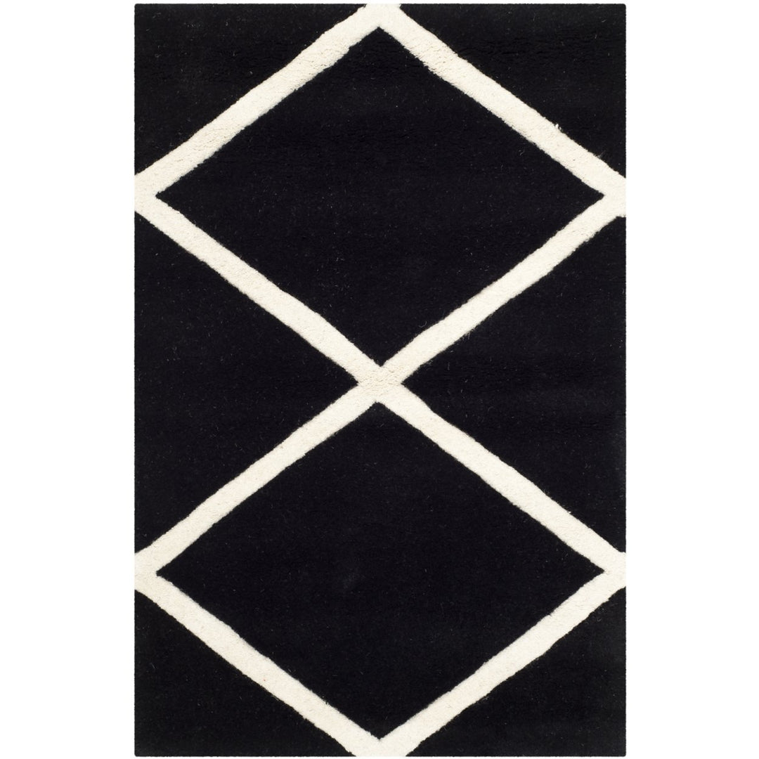 SAFAVIEH Chatham CHT720K Handmade Black / Ivory Rug Image 1