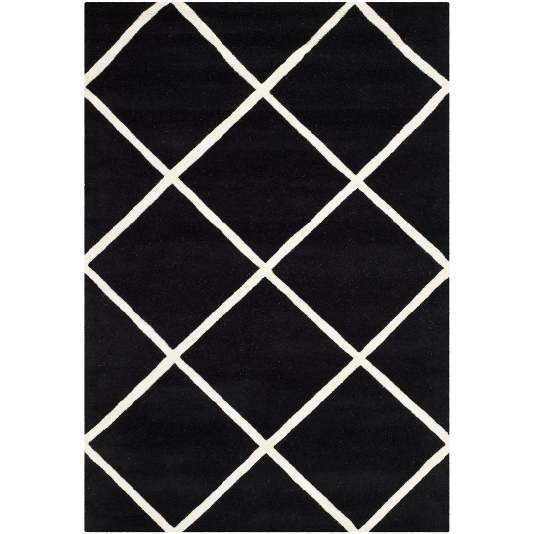 SAFAVIEH Chatham CHT720K Handmade Black / Ivory Rug Image 1