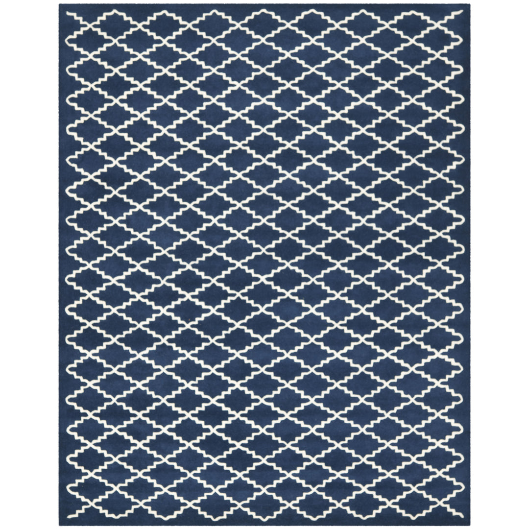 SAFAVIEH Chatham CHT721C Handmade Dark Blue / Ivory Rug Image 1