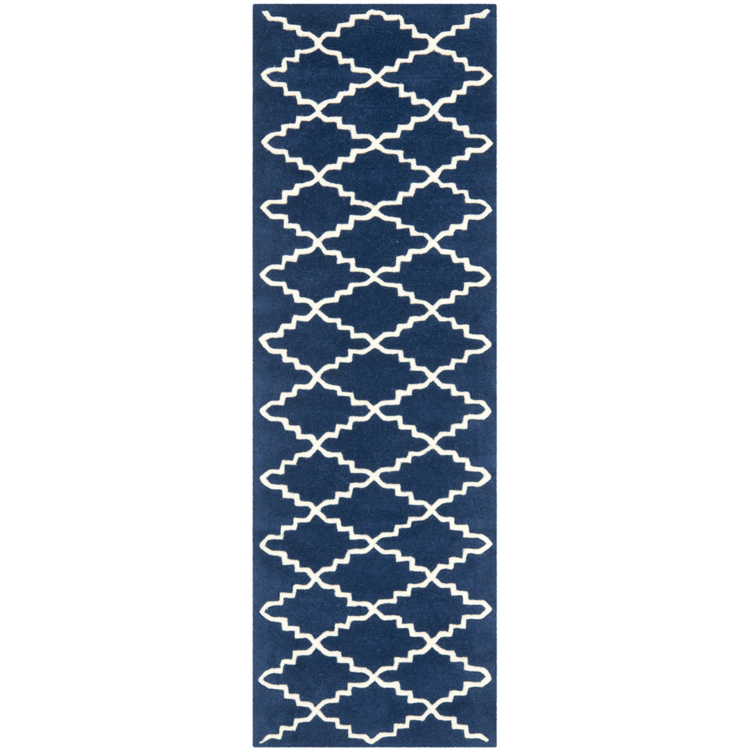 SAFAVIEH Chatham CHT721C Handmade Dark Blue / Ivory Rug Image 3